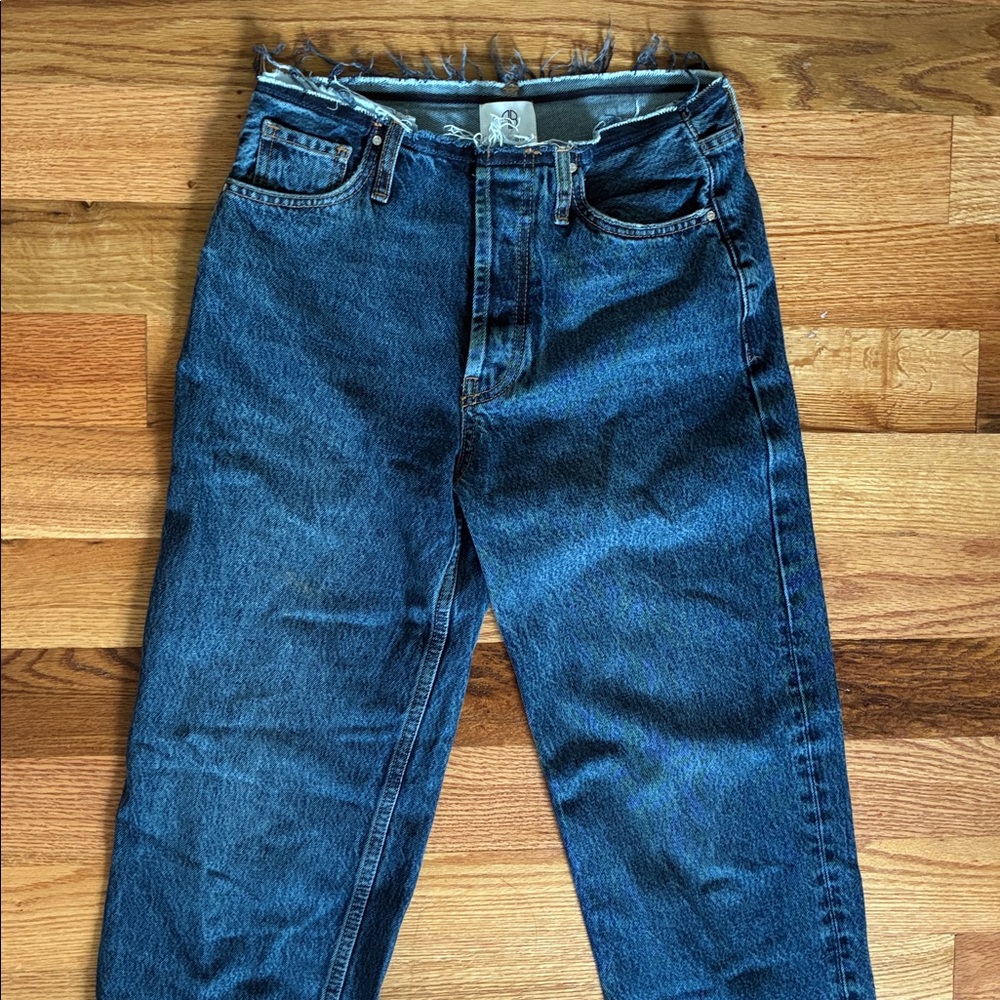 ANINE BING Gavin 1999 Straight Leg Jeans Raw Hem